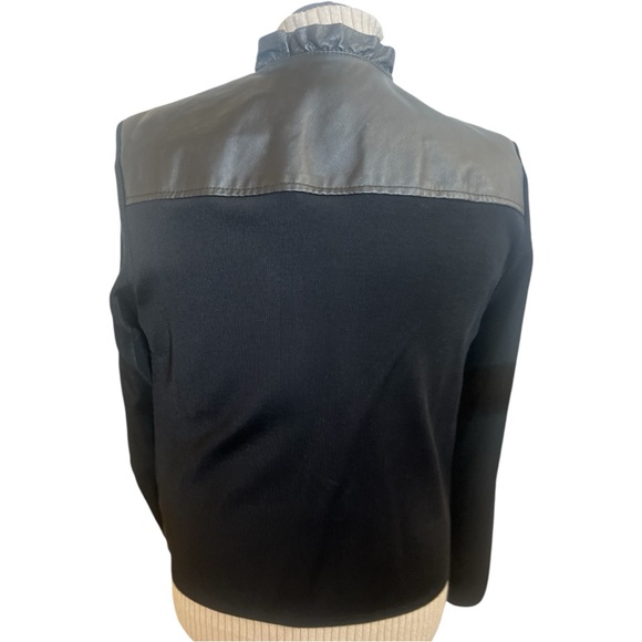 Peter Nygard Leather Jacket Blazer Cardigan Black Size Large L Stretch studs - Picture 6 of 14